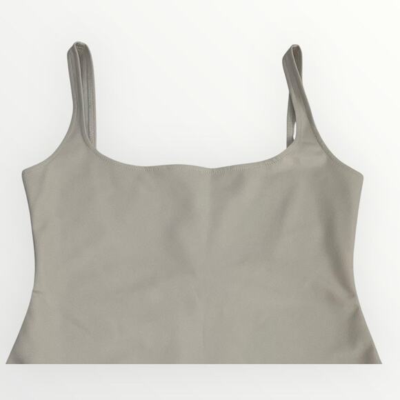 Susana Monaco Faux Leather Low Back Tank Bodysuit Blanched Almond Size M NWT - Picture 8 of 14